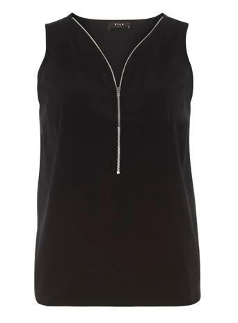 Dorothy Perkins * Vila Black Zip Shell Top