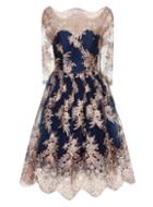 Dorothy Perkins *chi Chi London Floral Embroidered Midi Dress