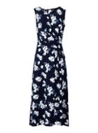 *izabel London Navy Ruched Front Midi Dress