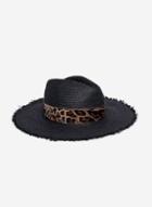 Dorothy Perkins Black Leopard Print Fedora Hat