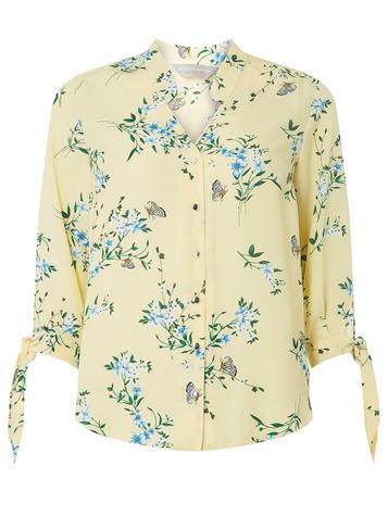 Dorothy Perkins Petite Yellow Oriental Print Shirt