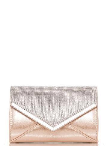 *quiz Gold Diamante Clutch Bag