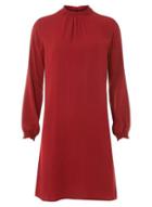 Dorothy Perkins Wine Red Shirred Neck Shift Dress