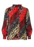 Dorothy Perkins Red Animal Mix Long Sleeve Top