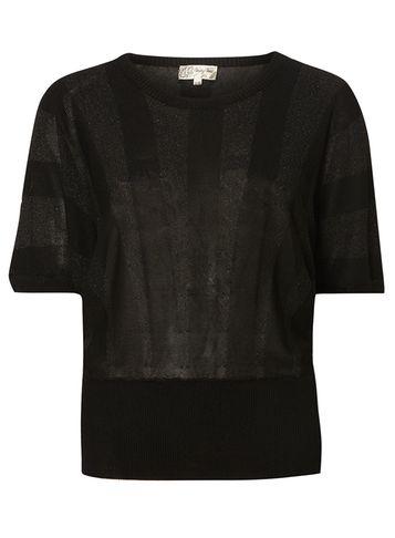 Dorothy Perkins *voulez Vous Black Metallic Batwing Top