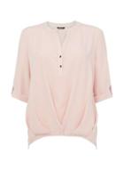 *roman Originals Light Pink Roll Sleeve Top