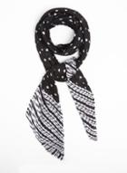 Dorothy Perkins Striped And Spot Monochrome Plisse Scarf
