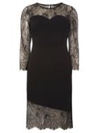 Dorothy Perkins Black Asymmetric Hem Lace Bodycon Dress
