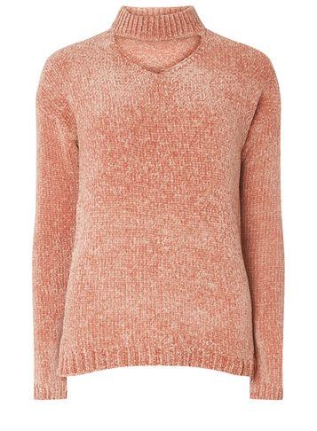 Dorothy Perkins Blush Chenille Choker Neck Jumper