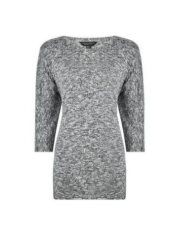 Dorothy Perkins Grey V-neck Brushed Jumper