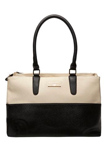 Dorothy Perkins Black And Bone Double Zip Tote Bag