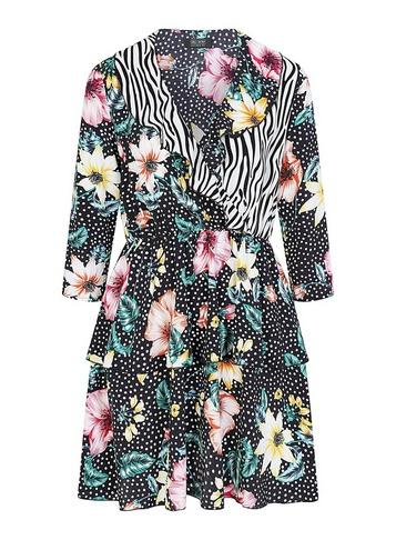 *girls On Film Print Mixed Tiered Dress