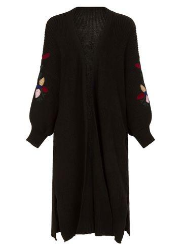 Dorothy Perkins *girls On Film Black Embroidered Cardigan
