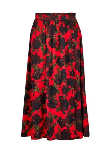 Dorothy Perkins Red Rose Ruffle Midi Skirt