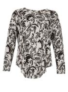 Dorothy Perkins *blue Vanilla Grey Baroque Zip Back Top