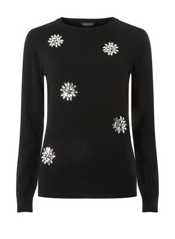 Dorothy Perkins Black Snowflake Gem Jumper