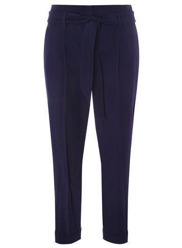 Dorothy Perkins Navy Tie Waist Tapered Leg Trousers