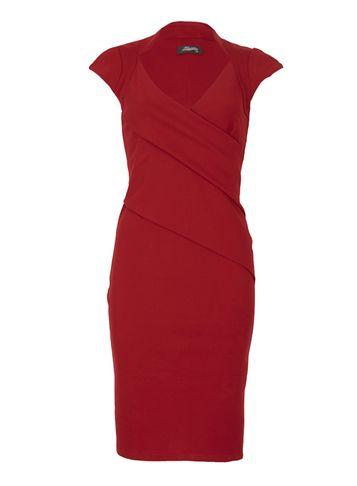 Dorothy Perkins *feverfish Burgundy Mandarin Collar Dress
