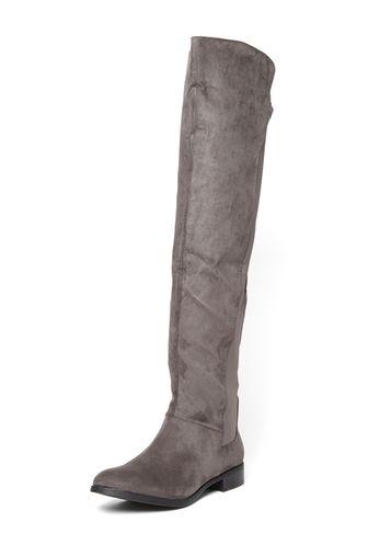 Dorothy Perkins Wide Fit Grey 'wind' Knee Boots