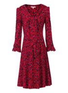 *jolie Moi Red Leopard Print Tie Front Skater Dress