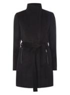 Dorothy Perkins *vero Moda Black Wool Wrap Coat