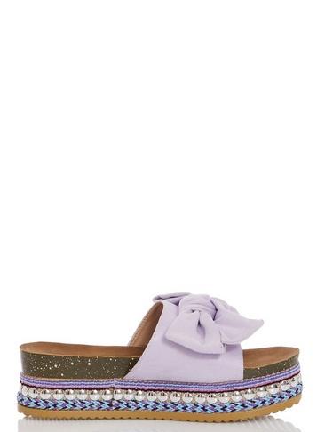 *quiz Lilac Bow Detail Flatforms