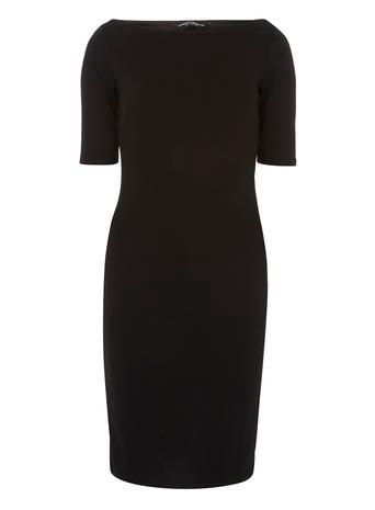 Dorothy Perkins Black Slashed Neck Bodycon Dress