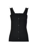 Dorothy Perkins Black Ruffle Shoulder Vest