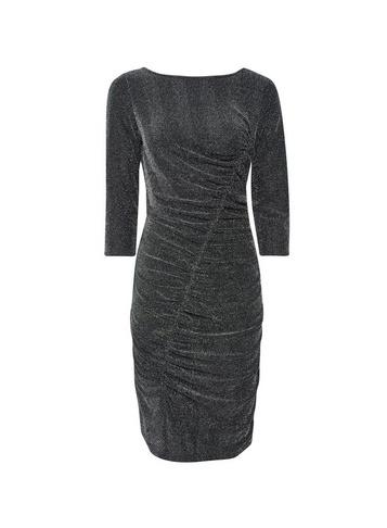 Dorothy Perkins *silver Ruched Bodycon Dress