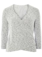 Dorothy Perkins Petite Grey Ruched Sleeve Wrap Top