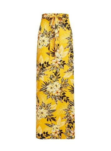 Dorothy Perkins *tall Yellow Tropical Print Maxi Skirt