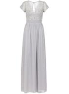 Dorothy Perkins *quiz Grey Embroidered Chiffon Maxi Dress