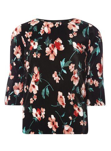 Dorothy Perkins Multi Coloured Floral Print Plisse Top