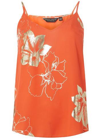 Dorothy Perkins Orange Foil Camisole Top