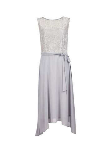 Billie & Blossom *billie And Blossom Tall Grey Lurex Midi Dress