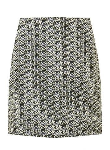 Dorothy Perkins Green Geometric Print Jacquard Mini Skirt