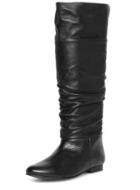 Dorothy Perkins Black Leather Knee High Boots