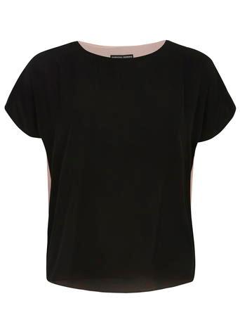Dorothy Perkins Black Woven Insert Tee
