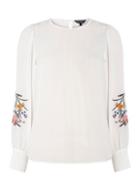 Dorothy Perkins Ivory Embroidered Blouson Top