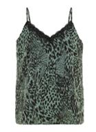*vero Moda Black Leopard Print Lace Camisole Top