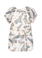 Dorothy Perkins *blue Vanilla Curve Multi White Bird T-shirt