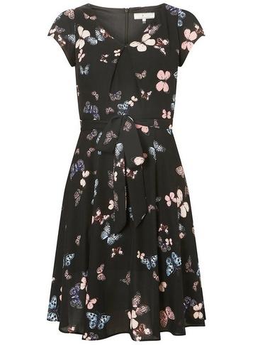 *billie & Blossom Black Butterfly Print Skater Dress