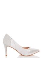 *quiz Wide Fit Silver High Heel Court Shoes