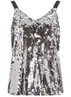 Dorothy Perkins Petite Gunmetal Sequin Camisole Top