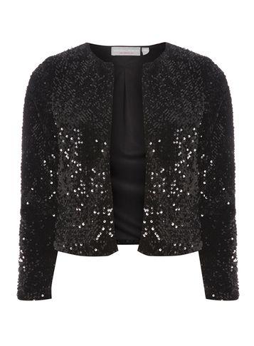 Dorothy Perkins Petite Black Sequin Embellished Jacket