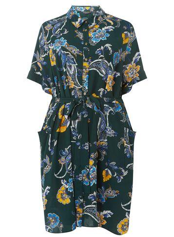 Dorothy Perkins *dp Curve Green Paisley Print Shirt Dress