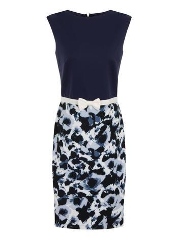 Dorothy Perkins *paper Dolls Two Tone Floral Print Dress