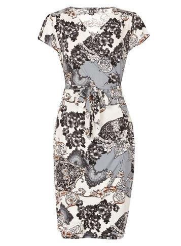 Dorothy Perkins *izabel London Grey Wrap Midi Bodycon Dress