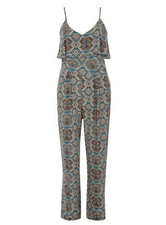 Dorothy Perkins Blue Frill Top Jumpsuit