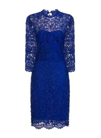 Dorothy Perkins *paper Dolls Cobalt High Neck Lace Bodycon Dress